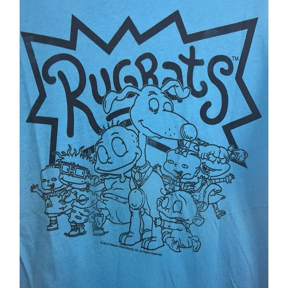 Nickelodeon Rugrats Graphic T-Shirt Blue Characters Size Large by Fifth Sun